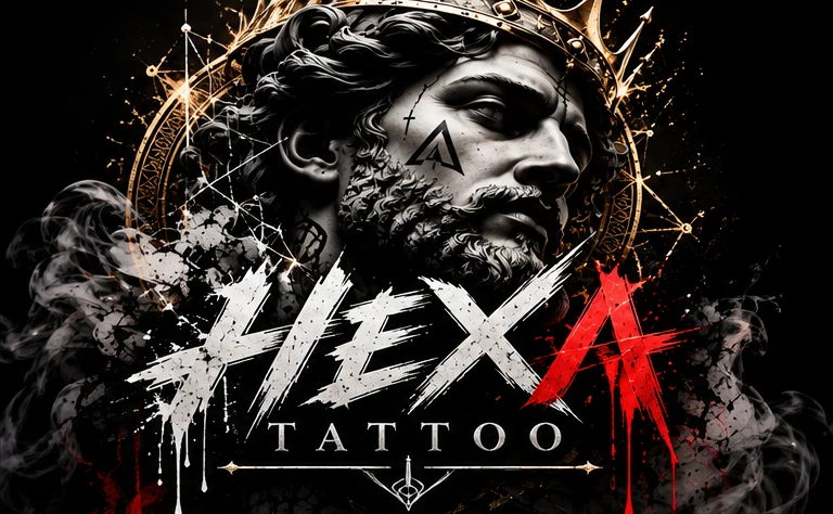 Królewska rzeźba z geometrycznym znakiem HEXA TATTOO
