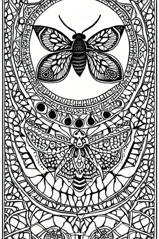 Monochromatyczny projekt ciem z ornamentalnym detalem
